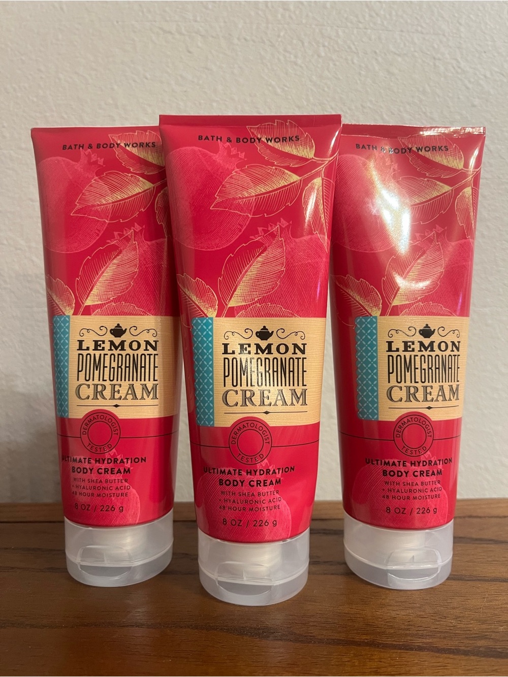 Bath & Body Works Lemon Pomegranate Cream Body Cream, Set of 3, New